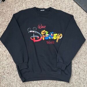 Vintage Walt Disney Crewneck, Womens XL, Multi color Spellout Character